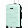 Mint Green Geometric ABS Spinner Luggage with Black Fitting - Roamer India
