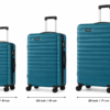 Teal Blue PC Trolley Suitcase Front View - Roamer India