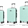 Mint Green Printed ABS Trolley Suitcase Front View - Roamer India