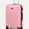 Pink Geometric Printed ABS Trolley with Black Fitting - Roamer India