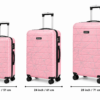 Pink Printed ABS Trolley Suitcase Front View - Roamer India