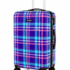 Tartan Plaid Printed ABS Trolley Luggage - Roamer India