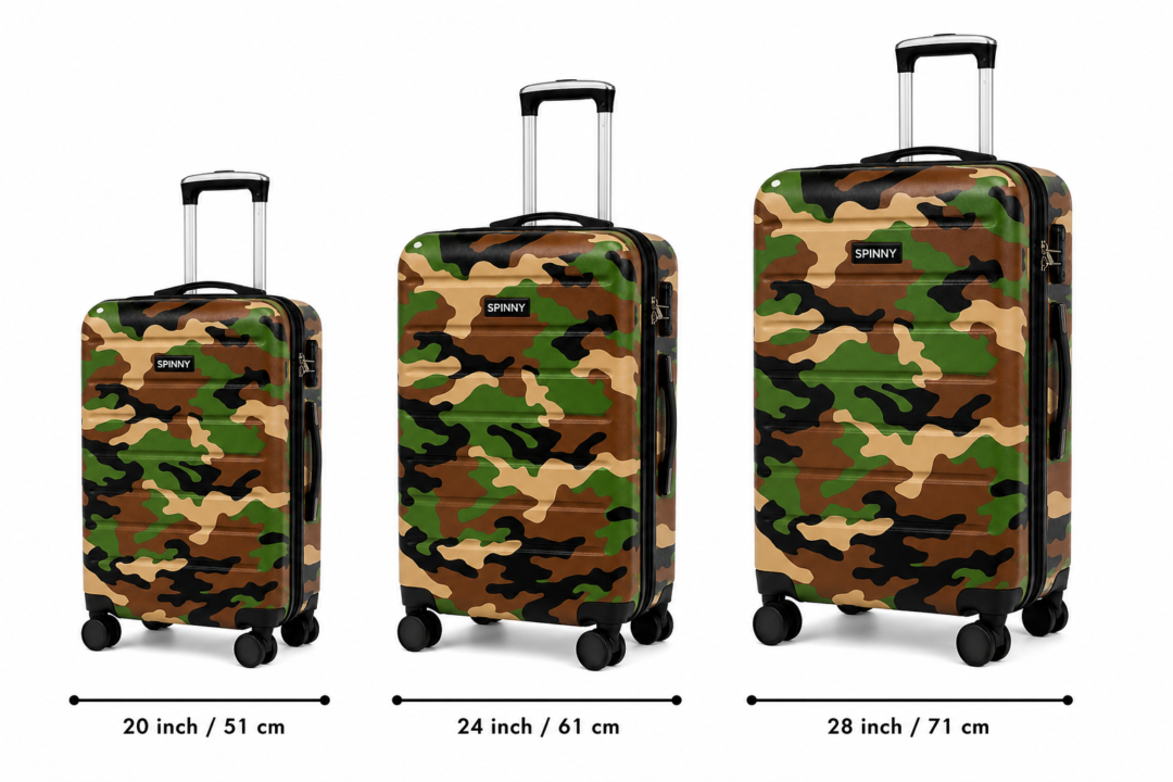 Camouflage Printed ABS Trolley Suitcase Front View - Roamer India