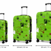 Green Street Art Printed ABS Trolley Suitcase Front View - Roamer India