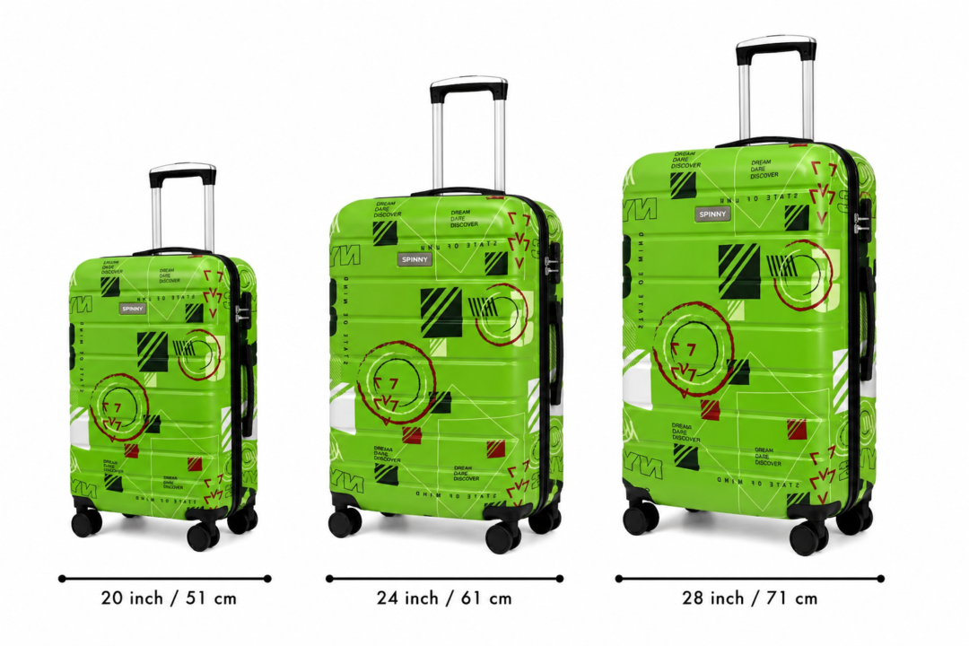 Green Street Art Printed ABS Trolley Suitcase Front View - Roamer India