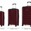 Maroon Star Printed ABS Trolley Suitcase Front View - Roamer India