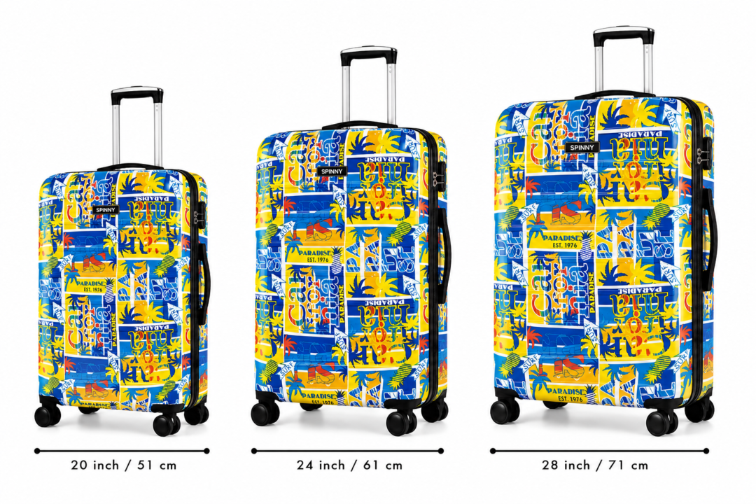 Tropical Paradise Printed ABS Trolley Suitcase Front View - Roamer India