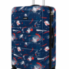 Navy Blue Abstract Splatter Printed ABS Trolley Luggage - Roamer India