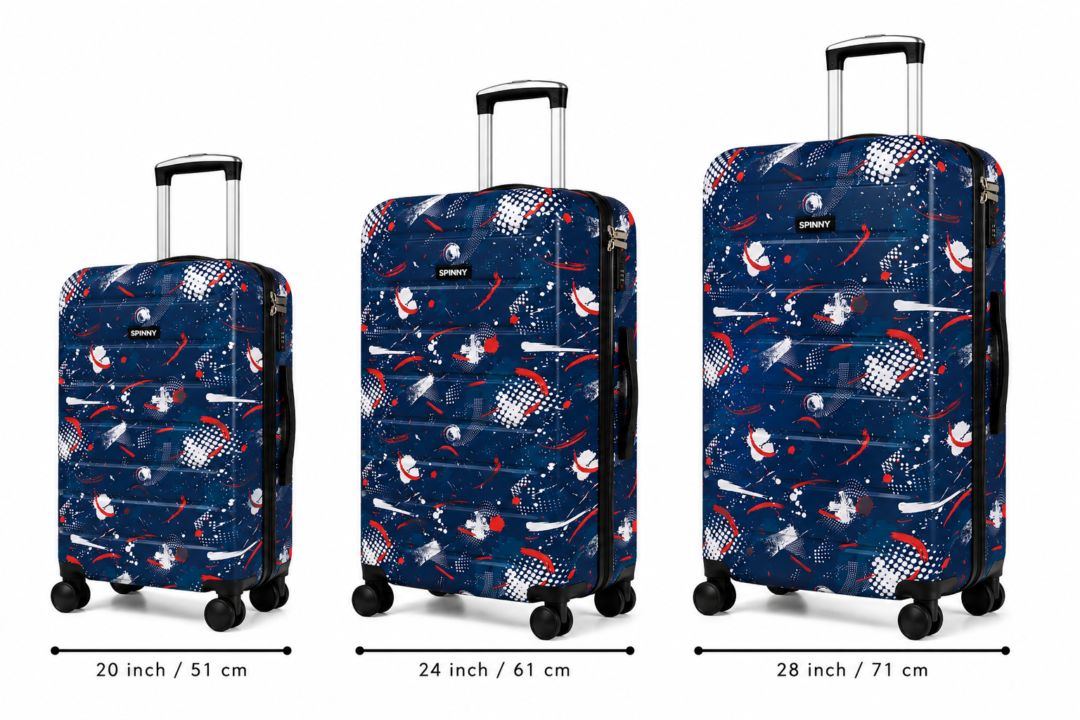 Abstract Splatter Printed ABS Trolley Suitcase Front View - Roamer India
