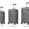 Charcoal Grey ABS Trolley Suitcase Front View - Roamer India