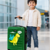 Dinosaur Printed ABS Kids Trolley Suitcase Front View - Roamer India