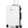 White ABS Trolley Luggage with Black Fitting - Roamer India