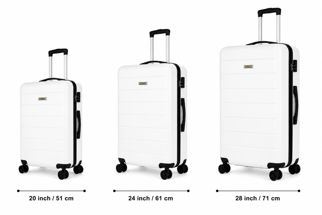White ABS Trolley Suitcase Front View - Roamer India