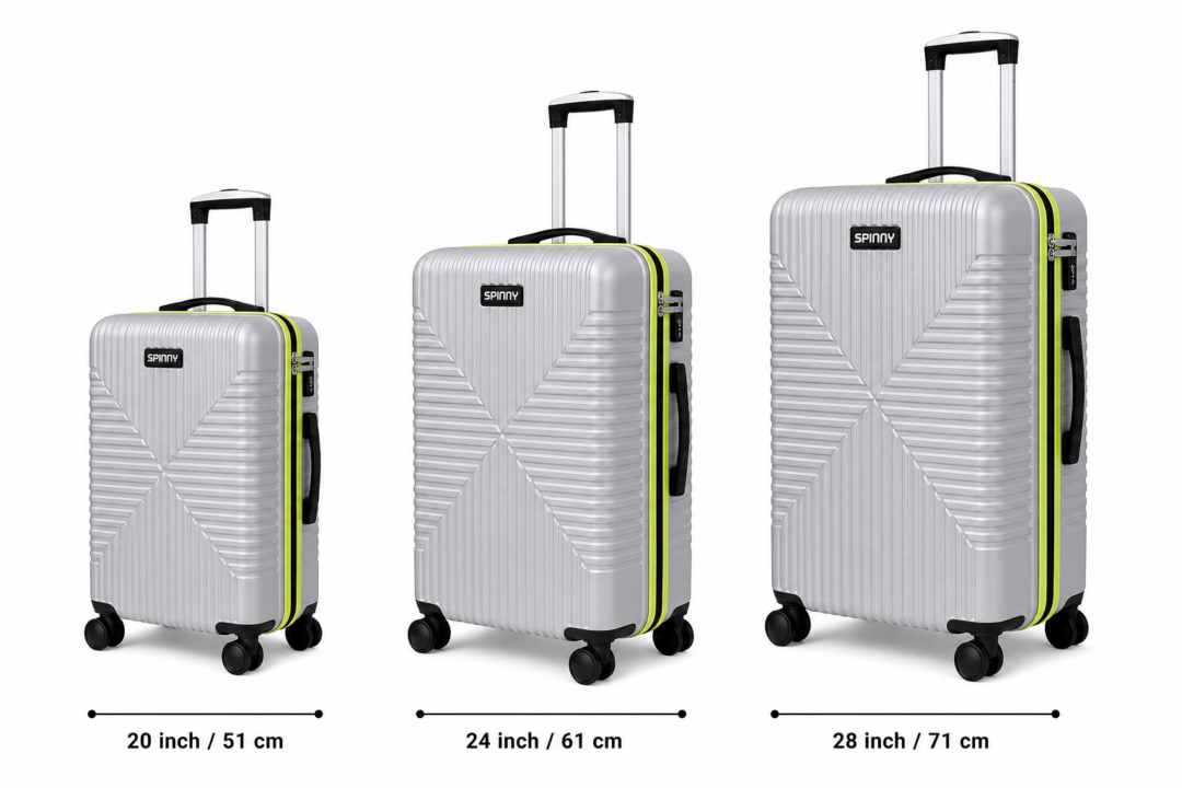 Silver ABS Trolley Suitcase Front View - Roamer India