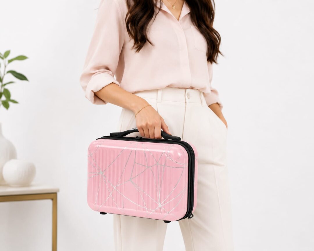 Pink Crackle Print ABS Vanity Box Collection