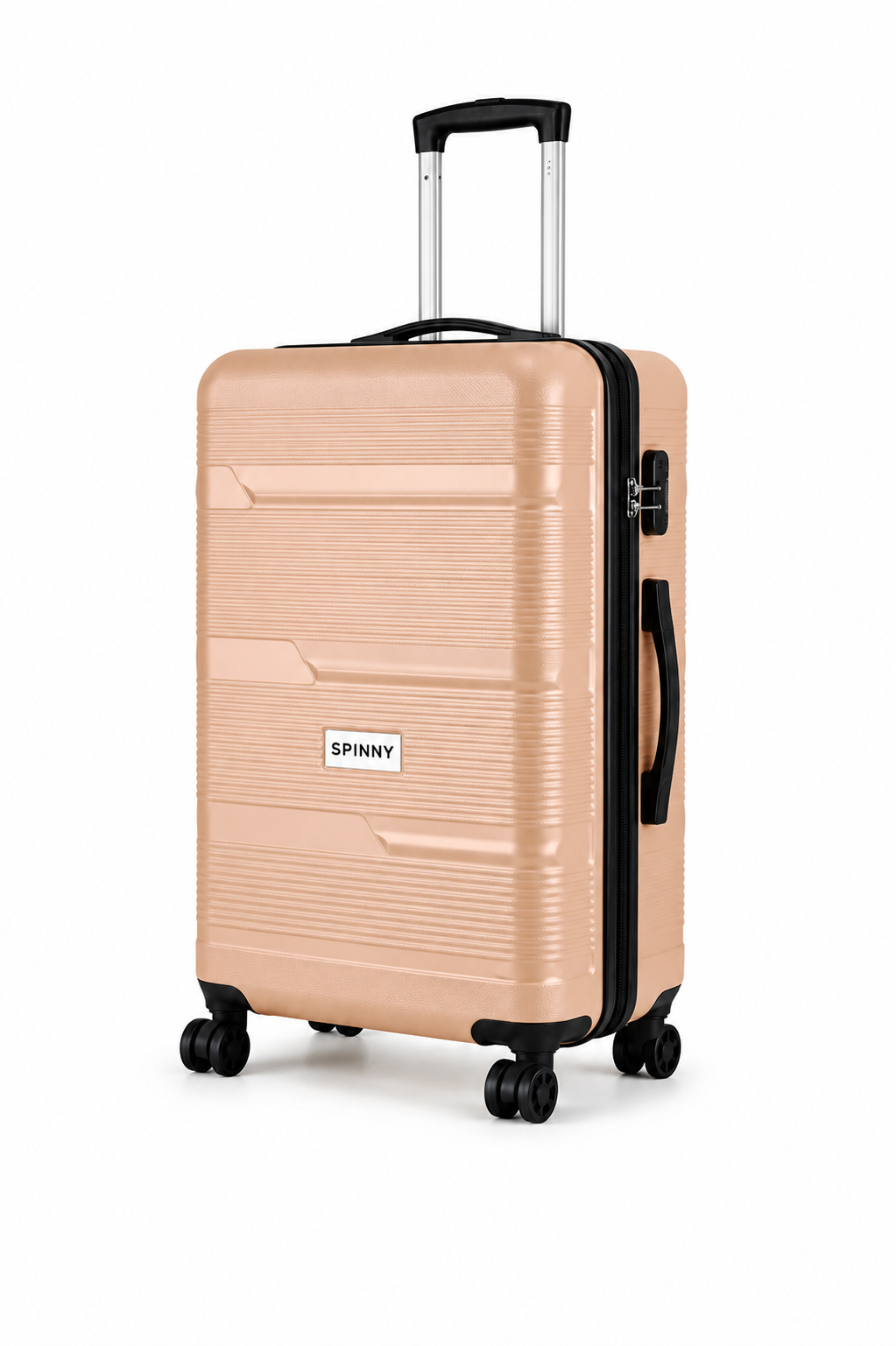 Rose Gold ABS Trolley Luggage with Black Fitting - Roamer India