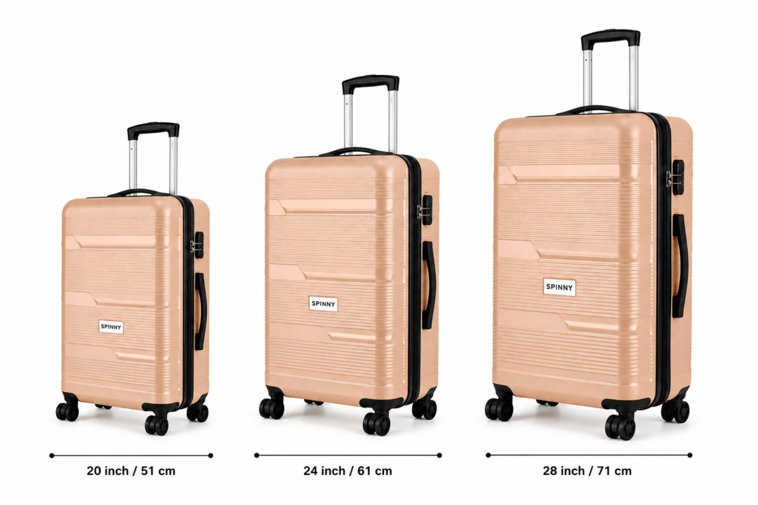 Rose Gold ABS Trolley Suitcase Front View - Roamer India
