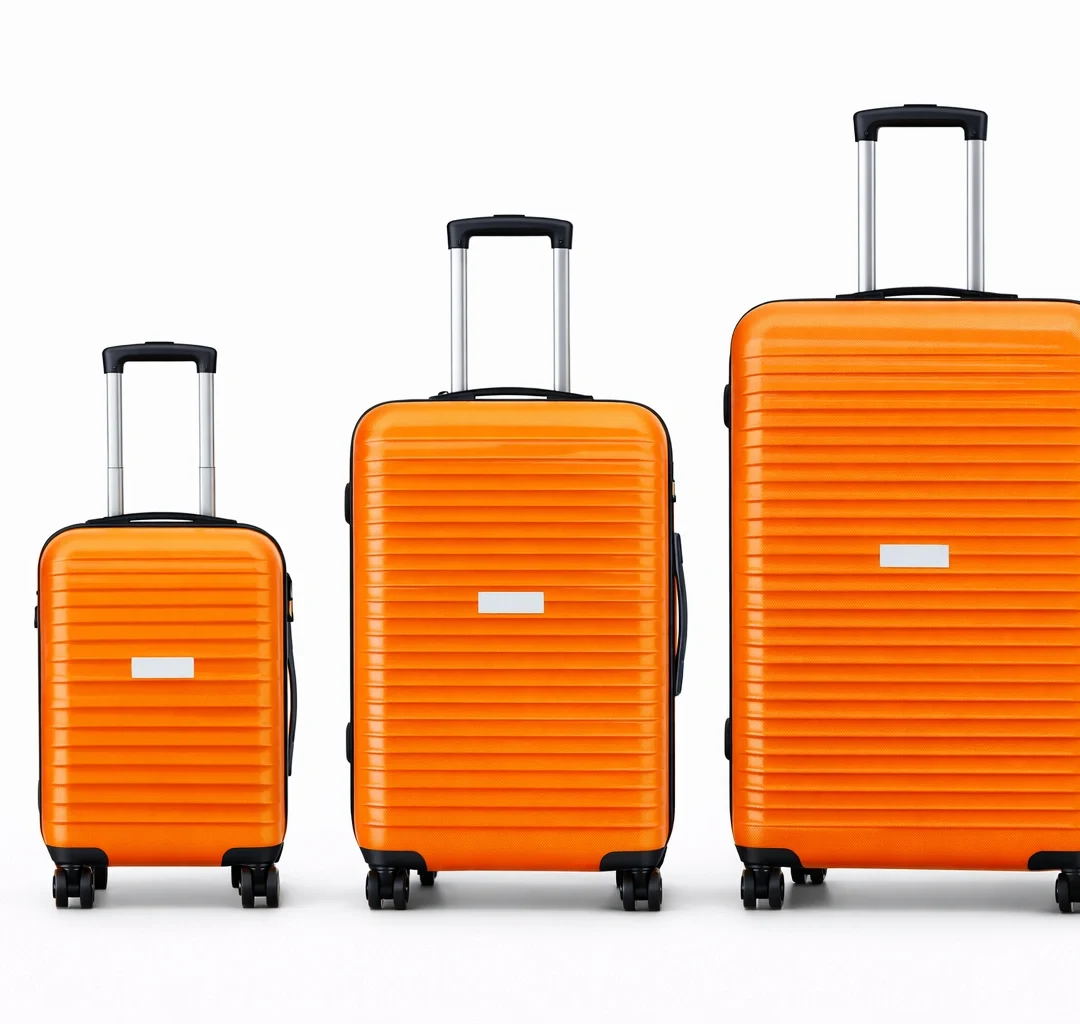 orange hard shell travel trolley bag set lightweight luggage suitcase