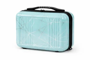 blue hard shell makeup vanity case small travel cosmetic luggage