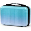 blue hard shell travel makeup case small cosmetic luggage bag