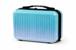 blue hard shell travel makeup case small cosmetic luggage bag