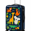 Navy Blue Jungle Animal Printed ABS Kids Trolley Luggage - Roamer India