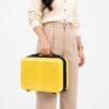 Yellow Textured ABS Vanity Box Front View - Roamer India