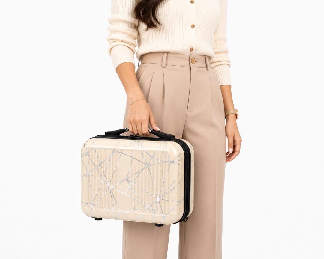 Beige Crackle Print ABS Vanity Box Collection