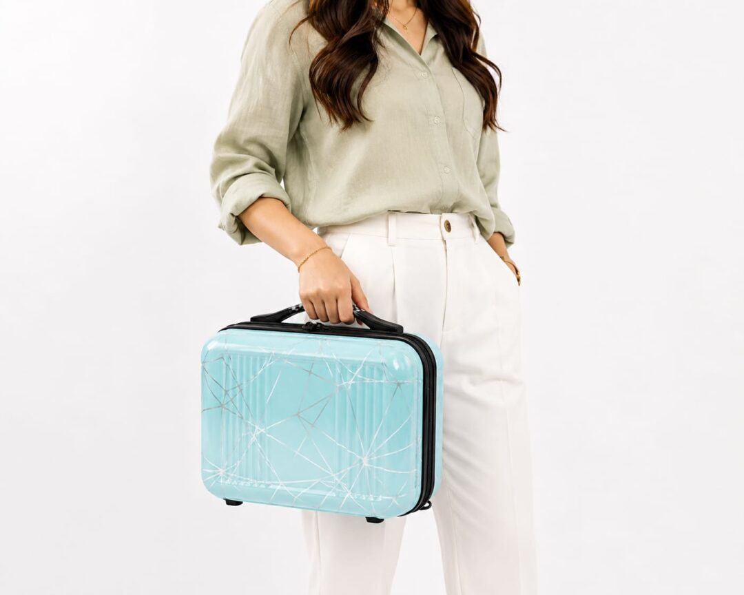 Mint Crackle Print ABS Vanity Box Collection