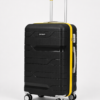 Black PP Trolley Luggage – Yellow Contrast Fitting