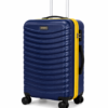 Navy Blue PC Trolley Luggage with Yellow Contrast Fitting - Roamer India