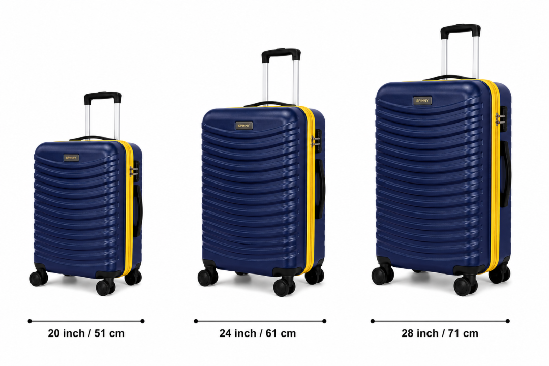 Navy Blue PC Trolley Suitcase Front View - Roamer India