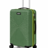 Green ABS Trolley Luggage with Lime Contrast Fitting - Roamer India