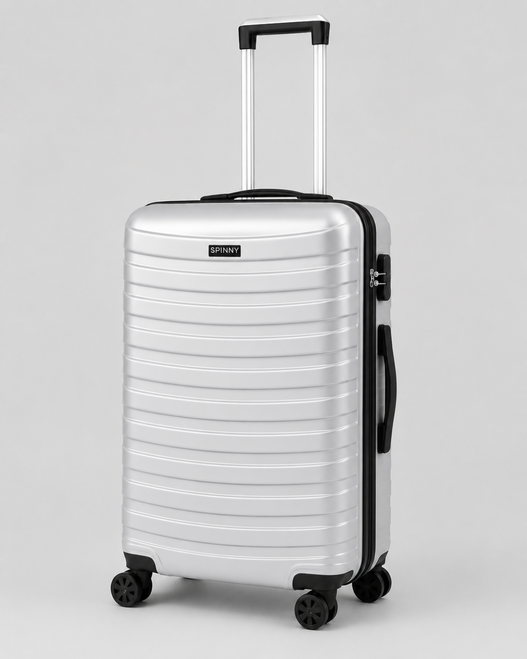 Silver PC Trolley Luggage with Black Fitting - Roamer India