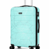 Aqua Mint Geometric ABS Spinner Luggage - Roamer India