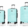 Aqua Mint Geometric ABS Trolley Suitcase Front View - Roamer India