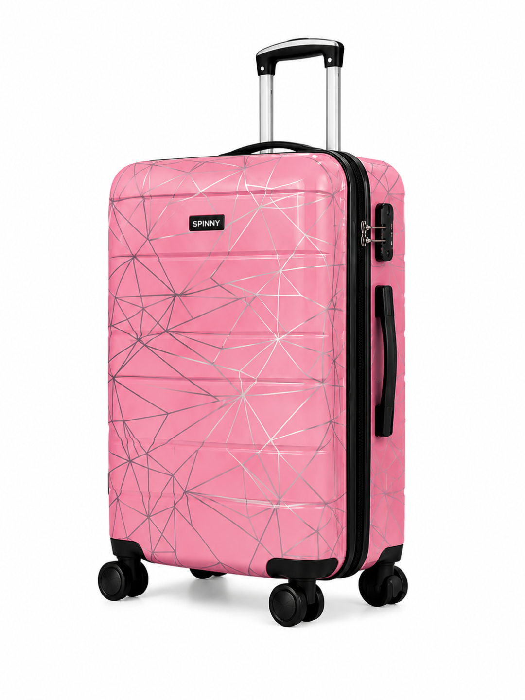 Blush Pink Geometric ABS Spinner Luggage - Roamer India