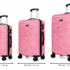 Blush Pink Geometric ABS Trolley Suitcase Front View - Roamer India