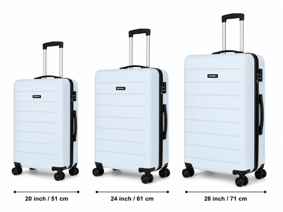 Ice Blue ABS Trolley Suitcase Front View - Roamer India