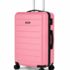Pink ABS Trolley Luggage with Black Fitting - Roamer India