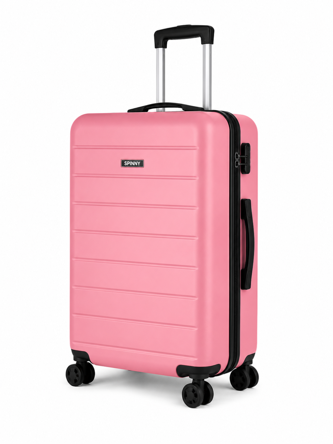 Pink ABS Trolley Luggage with Black Fitting - Roamer India
