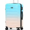 Turquoise Peach Ombre Printed ABS Trolley Luggage - Roamer India