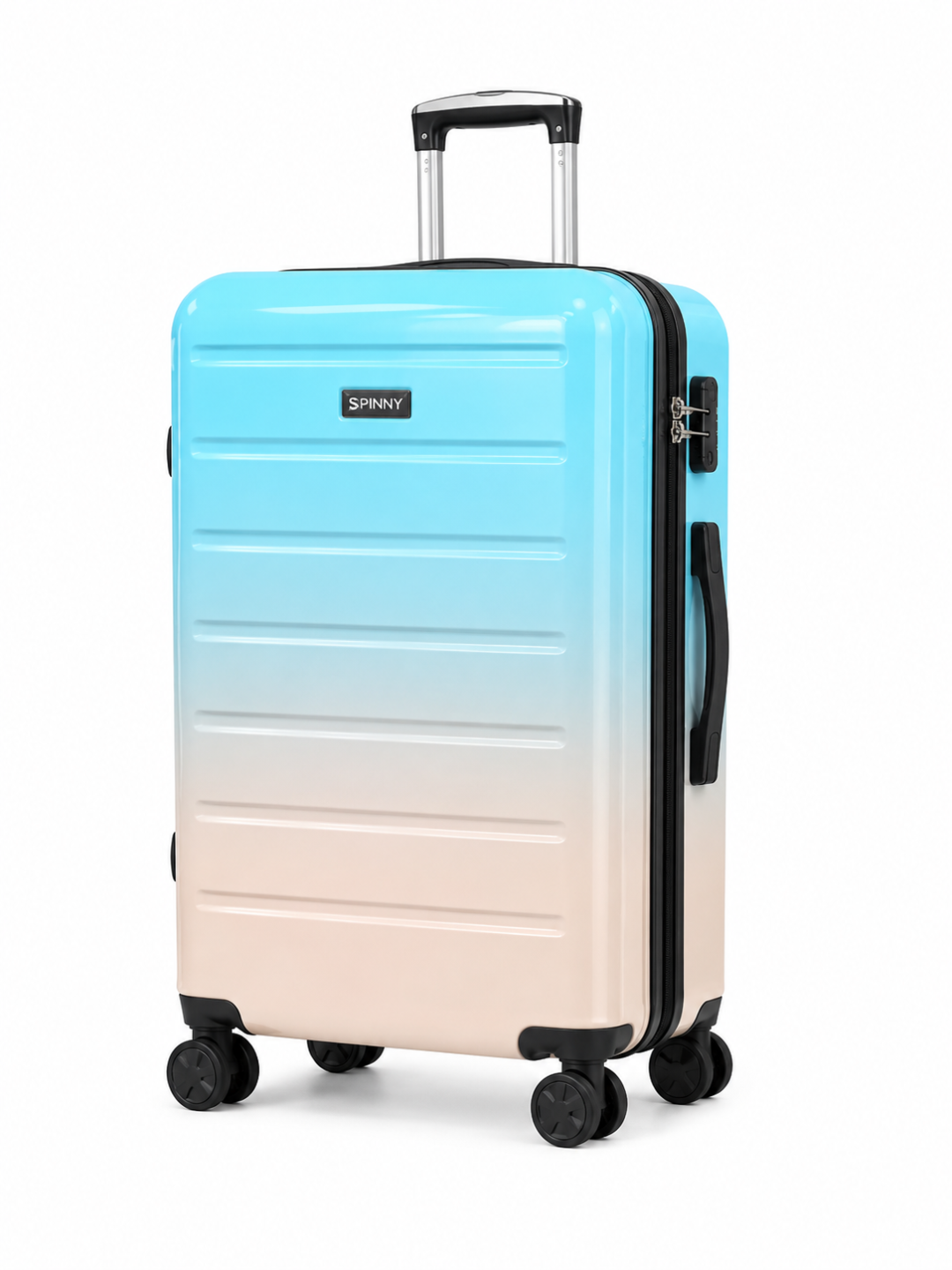 Turquoise Peach Ombre Printed ABS Trolley Luggage - Roamer India