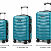 Teal PC Trolley Suitcase Front View - Roamer India