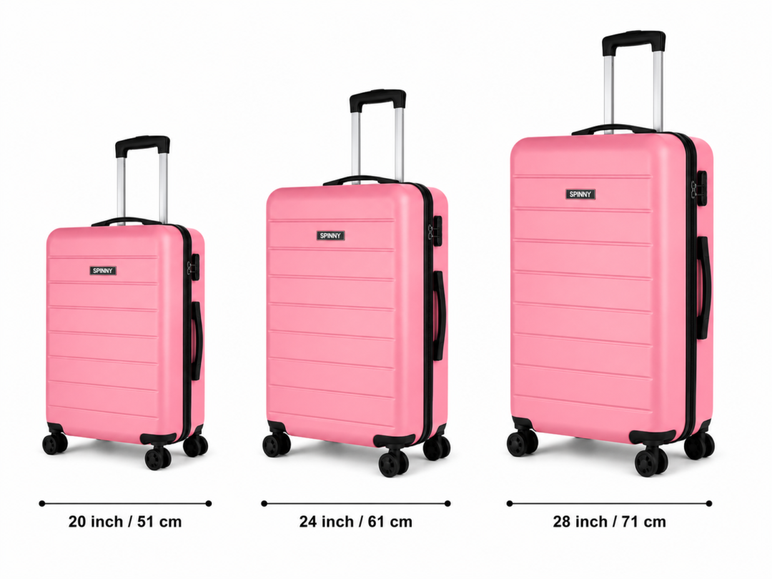 Pink ABS Trolley Suitcase Front View - Roamer India
