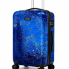 Blue Gold Crackle Marble Printed ABS Trolley Luggage - Roamer India