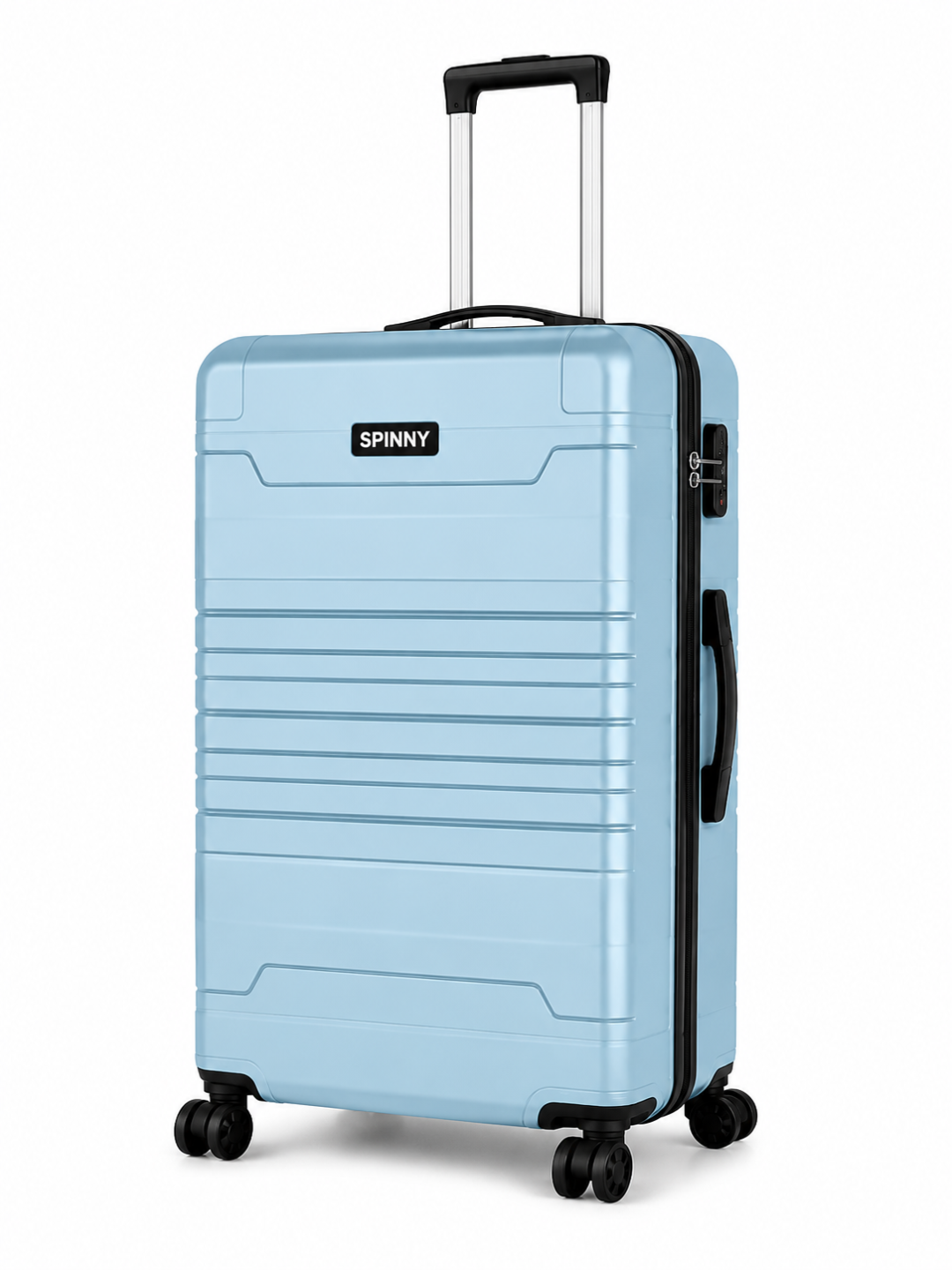 Sky Blue ABS Trolley Luggage with Black Fitting - Roamer India