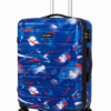 Royal Blue Abstract Splatter Printed ABS Trolley Luggage - Roamer India