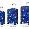 Royal Blue Abstract Splatter Printed ABS Trolley Suitcase Front View - Roamer India