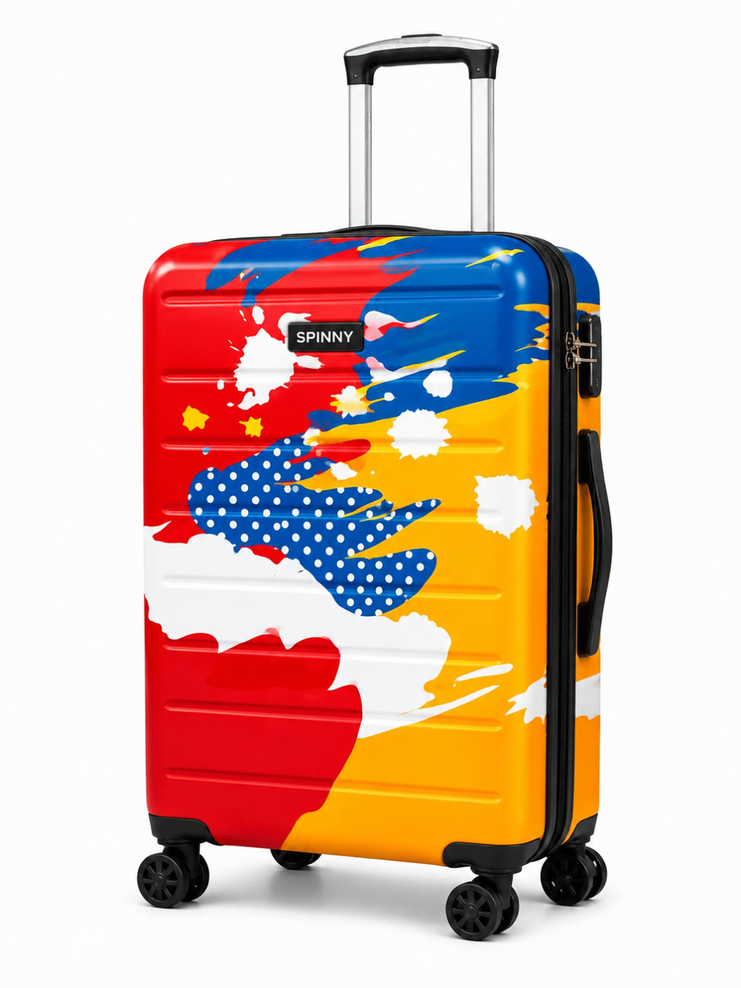 Multicolor Splatter Printed ABS Trolley Luggage - Roamer India